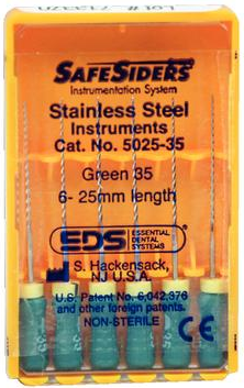 SafeSider Stainless-Steel Hand Reamers, 25 mm, 0.02 Taper, # 35, Green, 6/Pk, 5025-35