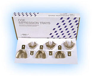 COE Nickel-plated Perforated Regular Impression Trays, Pedo/Ortho, 6/Pk