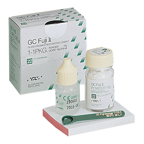 Fuji II Glass Ionomer Restorative, Self-Cure, Capsules Refill, # 21, 0.1 ml, Pale Yellow, 50/Pk