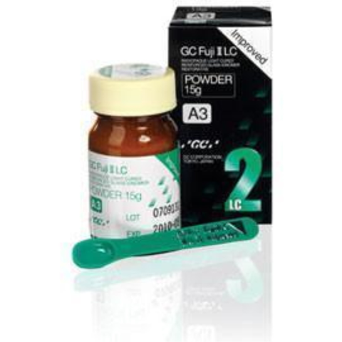 Fuji II LC Improved Glass Ionomer Restorative, Light-Cure, Powder Refill, 15 g, A1 Pedo, 1/Pk