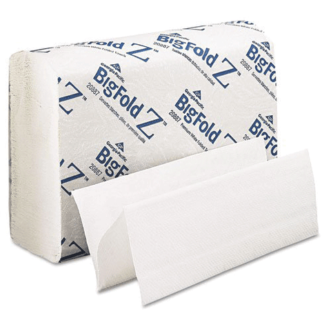 Bigfold Premium Z Paper Towels, C-Fold, 10.2" x 10.8", White, 2200/Pk