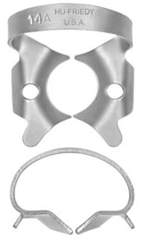 Rubber Dam Clamp, # 14A, Molars, Satin Steel, 1/Pk, RDCM14A