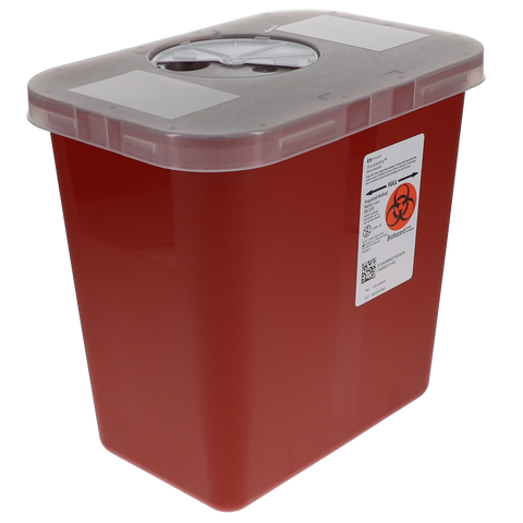 Phlebotomy Sharps Container 8 Qt Red, 1525SA, Anesthetics, Sharps Containers