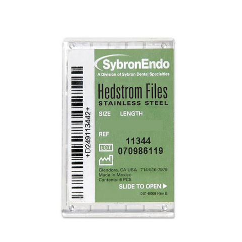 Sybron Endo, Hedstrom Files, Stainless Steel, 6/Pk