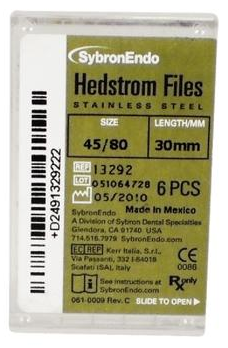 Sybron Endo, Hedstrom Files, Stainless Steel, 6/Pk