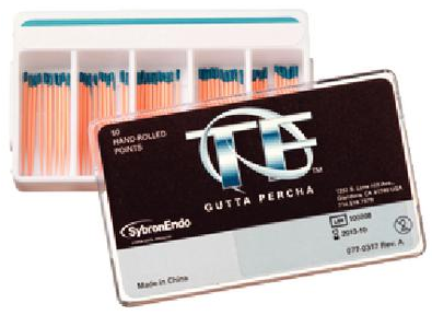 TF Gutta Percha Points, Hand-Rolled, 0.04 Taper, # 25, Red, 50/Pk, 822-0425