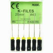 K-File, Stainless Steel, 25 mm, # 40, Black, 6/Pk, MK2540