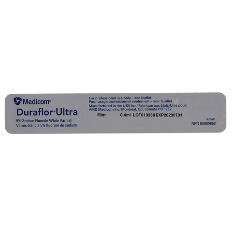 Duraflor Ultra White Varnish, 5% Sodium Fluoride, Unit Dose, 0.4 ml, Mint, 200/Pk, 1031-M200