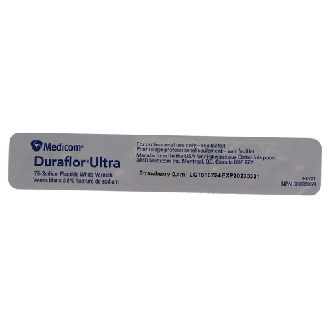 Duraflor Ultra White Varnish, 5% Sodium Fluoride, Unit Dose, 0.4 ml, Strawberry, 30/Pk, 1031-ST30