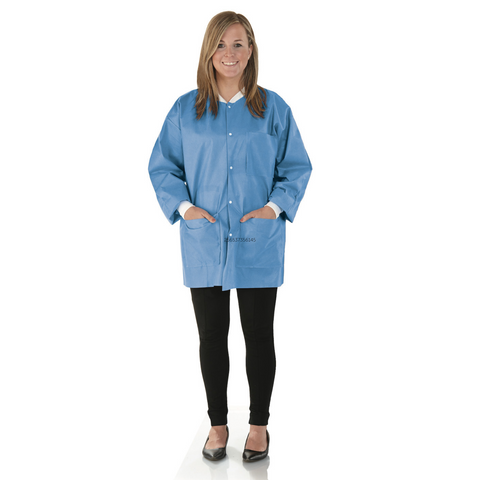 SafeWear Disposable Hipster Jacket, Large, Deep Blue, 12/Pk, 8101-C