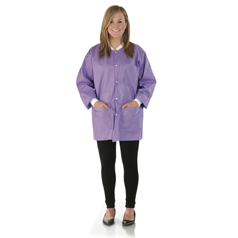 SafeWear Disposable Hipster Jacket Medium Plum Purple, 8103-B, Infection Control, Apparel