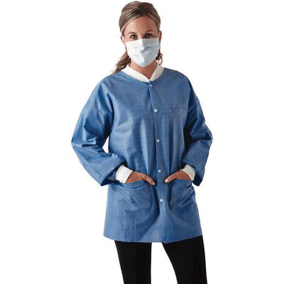 SafeWear Disposable Hipster Jacket Small Soft Blue, 8104-A, Infection Control, Apparel