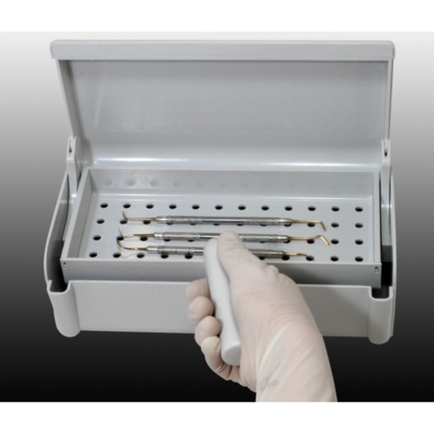 Tap & Slide Sterilization Tray Liquid Cold Sterilant/Disinfection Gray, 35-697, Organizing, Bur Blocks & Guards