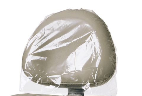 Plastic Headrest Covers, 14" x 9.5", Clear, 250/Pk, 3514
