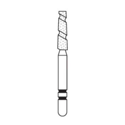 Two Striper TS2000 Spiral Cut Diamond Burs, FG, Flat-End Taper, 2002.7, 1.8 mm, Coarse, Green, 5/Pk, 2000027