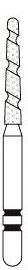 Two Striper TS2000 Spiral Cut Diamond Burs, FG, Round-End Taper, 2003.9, 1.4 mm, Coarse, Green, 5/Pk, 2000039