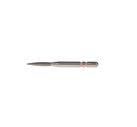 Two Striper MFS Finishing Diamond Burs, FG, Flame, 265, 1.2 mm, MF2, Pink, 5/Pk, 2015860