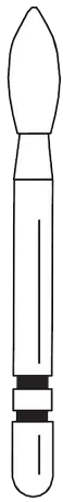 Two Striper MFS Finishing Diamond Burs, FG, Football, 285, 2.0 mm, MF1, Purple, 5/Pk, 2015862