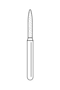 Solo Diamond Single Use Burs, FG, Flame, # 1512.8, 1.2 mm, Fine, Red, 25/Pk, 862012F