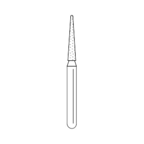 Solo Diamond Single Use Burs, FG, Tapered Fissure, # 3314.8, 1.4 mm, Extra Fine, Yellow, 25/Pk, 134014EF