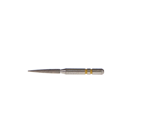 Two Striper Diamond Burs, FG, Flame, 260.8, 1.4 mm, Very Fine, Yellow, 5/Pk, 2015183