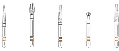 Two Striper Diamond Burs, FGSS, Assorted 5-Pack, Coarse, Green, 5/Pk, 2015502