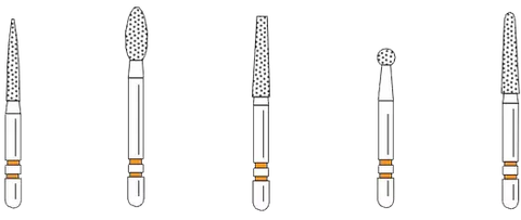 Two Striper TSZtech Diamond Burs, Assorted 5-Pack, Proprietary, Orange, 5/Pk, 2015895