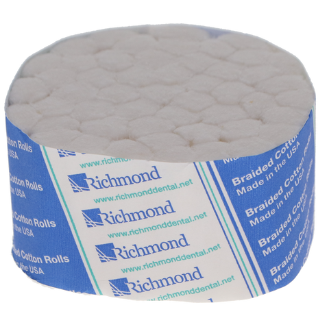 Braided Cotton Rolls, Sterile, Medium, 3/8" x 1 1/2", 2000/Pk, 200206