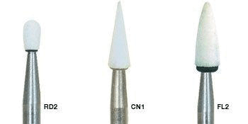 Dura-White Stones, HP, Tapered Cylinder, # 020 (TC1), White, 12/Pk, 0210