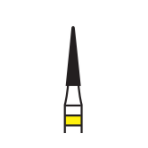 Robot Trimming & Finishing Carbide Burs, 16-Blade, FG, Flame, SH 134 F, 1.4 mm, Fine, Yellow, 3/Pk, 0768-3