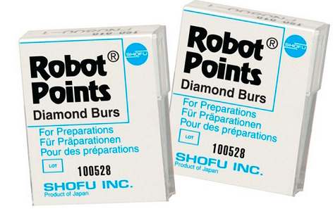 Robot Diamond Points, FG, Long Tapered Cylinder Round End, 223-023, 2.3 mm, Regular, White, 0838-1