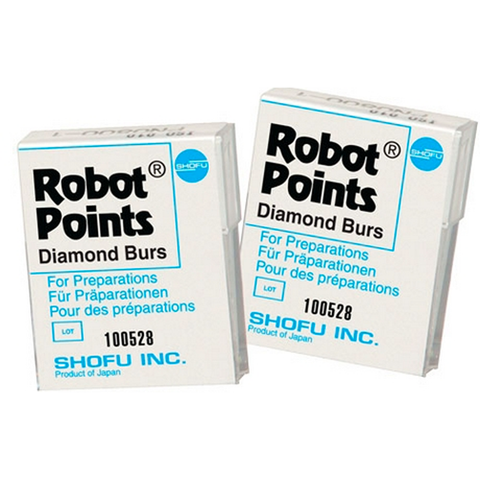 Robot Diamond Points, FG, Inverted Cone, 225-020, 2.0 mm, Regular, White, 0868-1