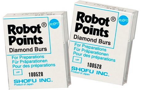 Robot Diamond Points, FG, Round, 001-017, 1.7 mm, Fine, Red, 875F-1