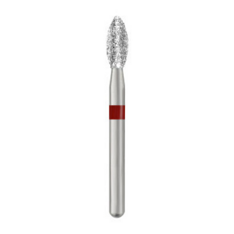 Piranha Diamond Burs, FG, Pointed Football, # 368-023, 2.3 mm, Fine, Red, 25/Pk, 368-023F