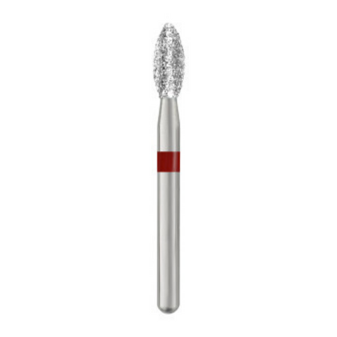 Piranha Diamond Single-Use Burs, FG, Pointed Football, # 368-023, 2.3 mm, Fine, Red, 25/Pk, 368-023F