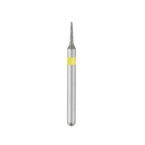 Piranha Diamond Single-Use Burs, FG, Mosquito Nose, # 392-016, 1.6 mm, Very Fine, Yellow, 25/Pk, 392-016VF