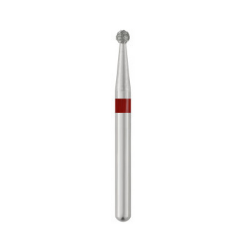 Piranha Diamond Single-Use Burs, FG, Round, # 801-014, 1.4 mm, Fine, Red, 25/Pk, 801-014F