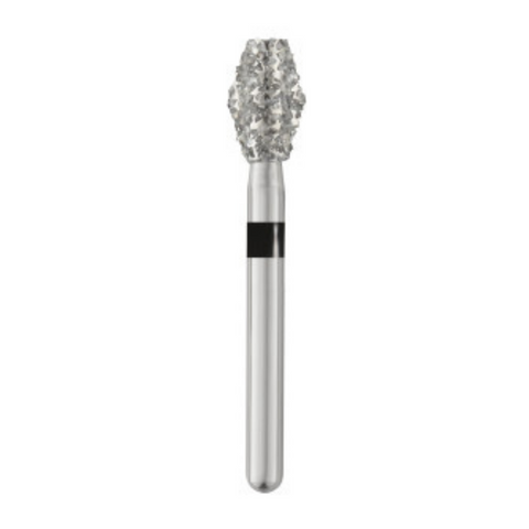Piranha Diamond Single-Use Burs, FG, Barrel, # 811-033, 3.3 mm, Super Coarse, Black, 25/Pk, 811-033SC