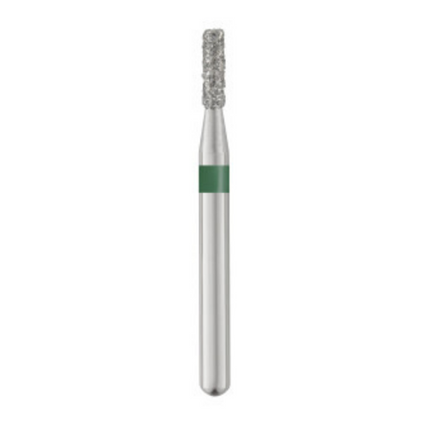 Piranha Diamond Burs, FG, Flat End Cylinder, # 835-012, 1.2 mm, Coarse, Green, 25/Pk, 835-012C