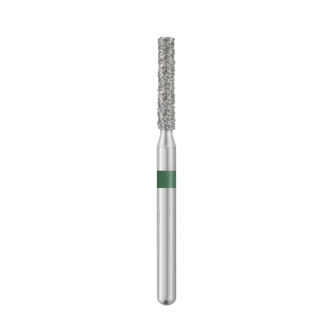 Piranha Diamond Single-Use Burs, FG, Flat End Cylinder, # 837-014, 1.4 mm, Coarse, Green, 25/Pk, 837-014C