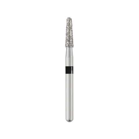 Piranha Diamond Single-Use Burs, FG, Round End Taper, # 855-018, 1.8 mm, Super Coarse, Black, 25/Pk, 855-018SC