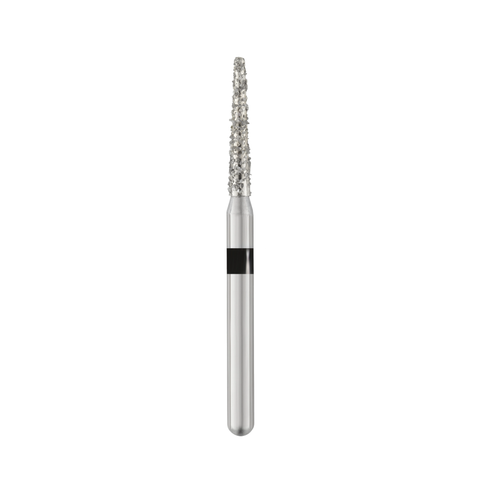Piranha Diamond Single-Use Burs, FG, Round End Taper, # 856-014, 1.4 mm, Super Coarse, Black, 25/Pk, 856-014-SC, 856-014SC