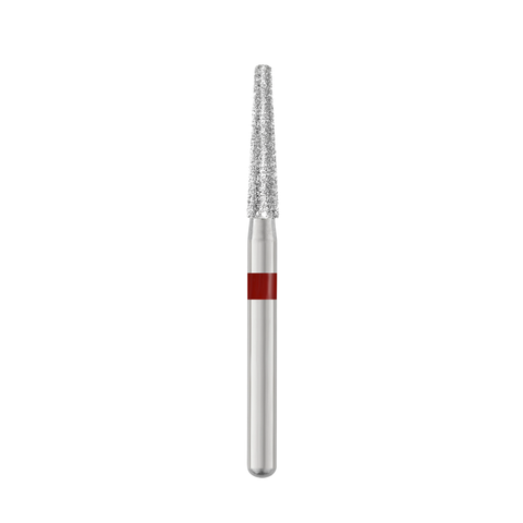 Piranha Diamond Single-Use Burs, FG, Round End Taper, # 856-018, 1.8 mm, Fine, Red, 25/Pk, 856-018F
