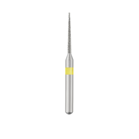Piranha Diamond Single-Use Burs, FG, Christmas Tree, # 858-008, 0.8 mm, Very Fine, Yellow, 25/Pk, 858-008VF