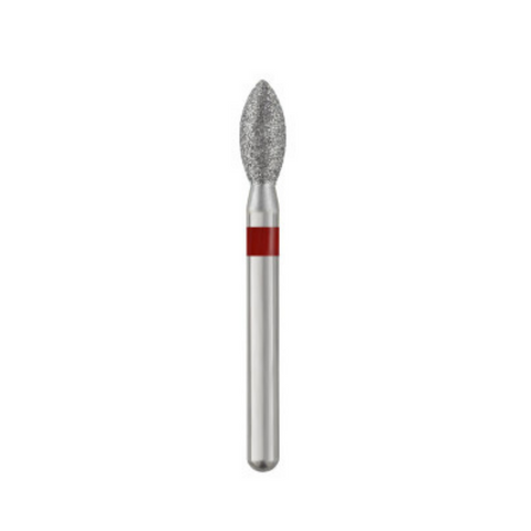 Piranha Diamond Single-Use Burs, FG, Flame, # 868-023, 2.3 mm, Fine, Red, 25/Pk, 868-023F