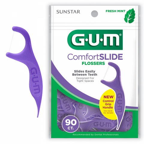 Gum Eez-Thru, PTFE, Comfort Slide Flosser, 2 Flossers, 48/Pk, 887PQ