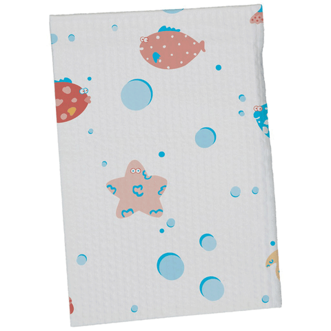 Choice Poly-Back Towels, 2-Ply Tissue, Waffle-Embossed, 10" x 13", Under the Sea, 250/Pk