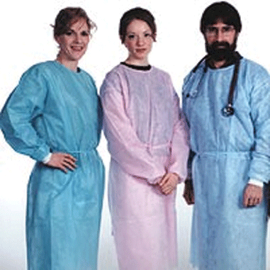 Isolation Gowns with Elastic Cuffs Blue 50/Pk, 3230B, Infection Control, Apparel