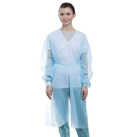 Isolation Gowns with Knit Cuffs Blue 50/Pk, 3260B, Infection Control, Apparel