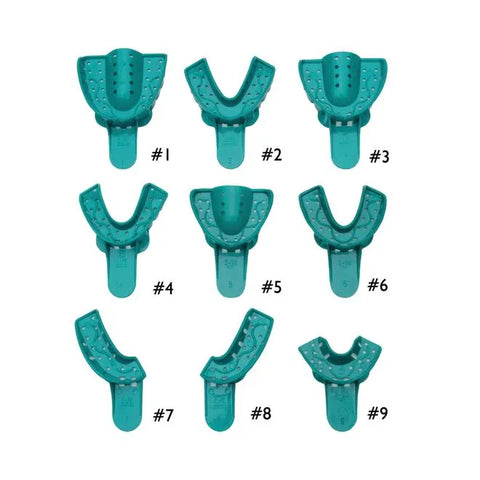 Disposable Plastic Impression Trays, # 7, Upper Right and Lower Left, Green, 12/Pk, 311007